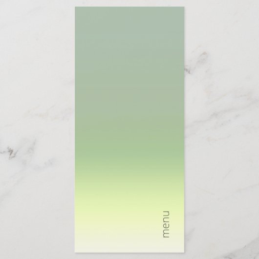 Mood Gradient Wedding Spring Meadow ID741 Menükarte (Rückseite)