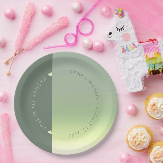 Mood Gradient Wedding Spring Meadow ID741 Pappteller (Party)