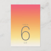 Mood Gradient Wedding Table Hot Summer ID741 Einladung (Rückseite)
