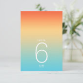 Mood Gradient Wedding Table# Tropical Sky ID741 Einladung (Stehend Vorderseite)