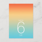 Mood Gradient Wedding Table# Tropical Sky ID741 Einladung (Rückseite)