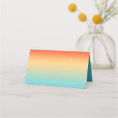 Mood Gradient Wedding Table Tropical Sky ID741 Platzkarte (Vorderseite)