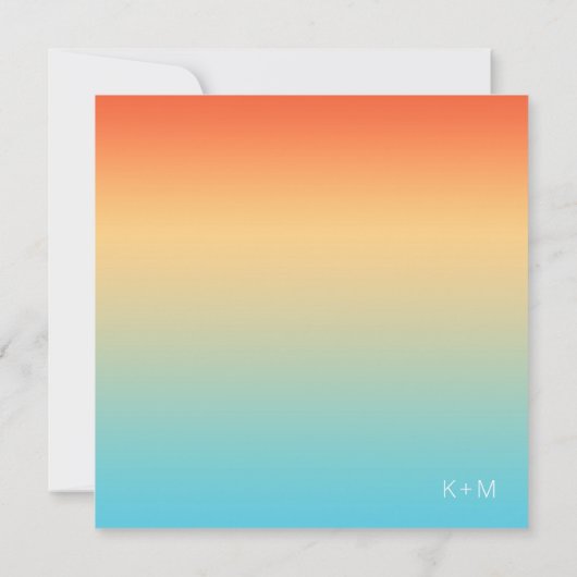 Mood Gradient Wedding Tropical Sky ID741 Einladung (Rückseite)