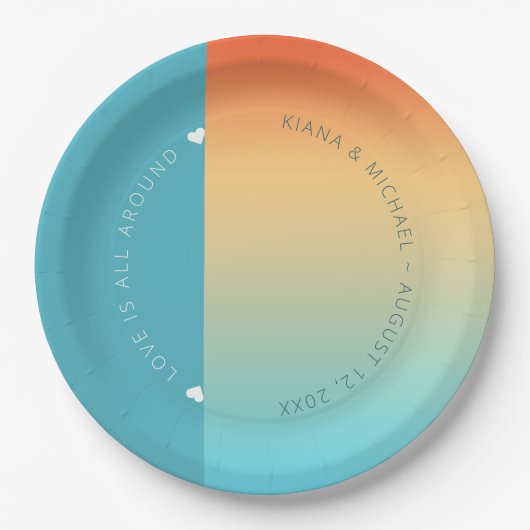 Mood Gradient Wedding Tropical Sky ID741 Pappteller (Vorderseite)