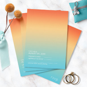 Mood Gradient Wedding Tropical Sky ID741 RSVP Karte
