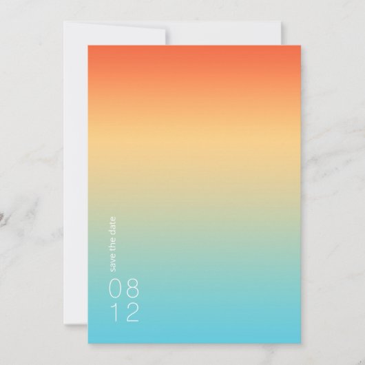 Mood Gradient Wedding Tropical Sky ID741 Save The Date (Vorderseite)