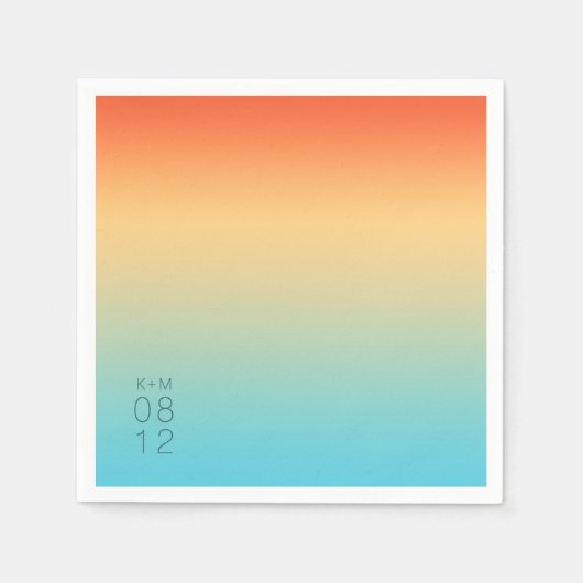 Mood Gradient Wedding Tropical Sky ID741 Serviette (Vorderseite)