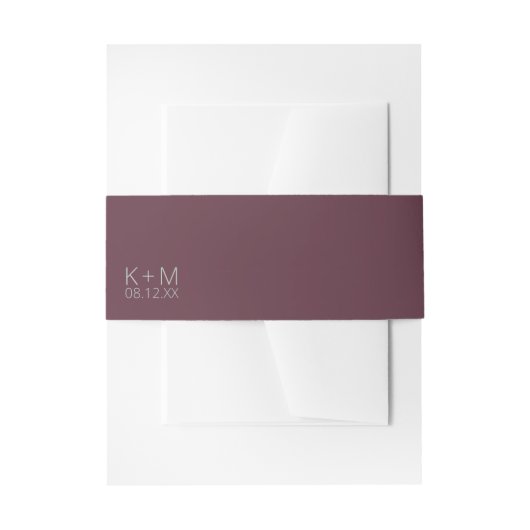 Mood Minimalistisch Wedding Burgundy ID741 Einladungsbanderole (Vorderseite Beispiel)