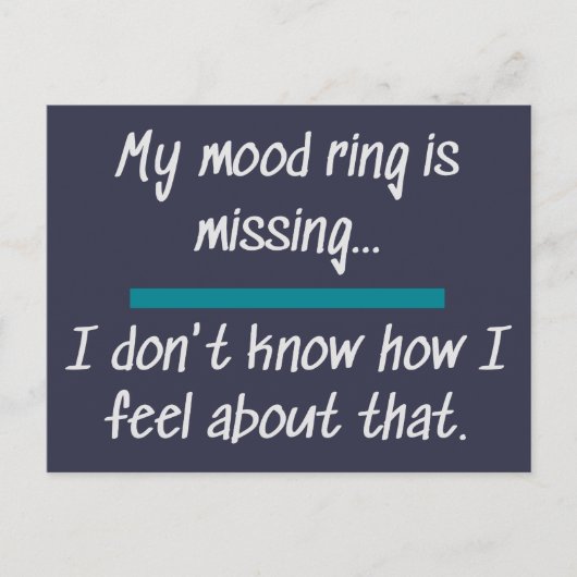 Mood Ring Gefühle Funny Novelty Life Sprichworte Postkarte (Vorderseite)