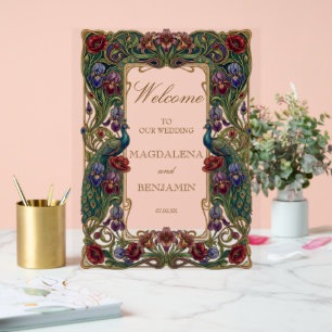 Mood-Schmuckton Art Nouveau Floraler Garten Acrylschild