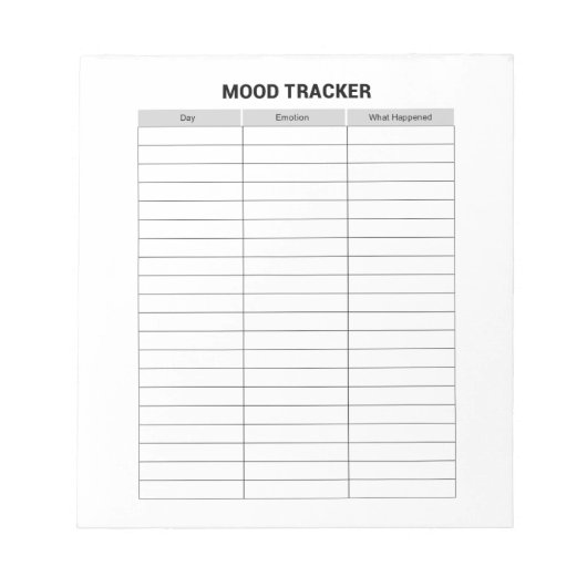 Mood Tracker Notepad Notizblock (Vorderseite)
