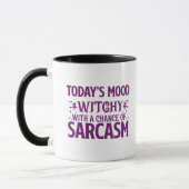 Mood Witchy mit einer Chance auf Sarcasm Halloween Tasse (Links)