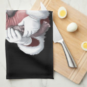 Moodeng Christmas Funny Vintager Weihnachtsmann Geschirrtuch (Viertel Falte)