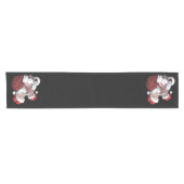 Moodeng Christmas Funny Vintager Weihnachtsmann Kurzer Tischläufer (Horizontal)