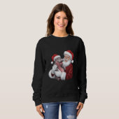 Moodeng Christmas Funny Vintager Weihnachtsmann Sweatshirt (Vorne ganz)