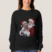 Moodeng Christmas Funny Vintager Weihnachtsmann Sweatshirt (Vorderseite)