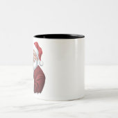 Moodeng Christmas Funny Vintager Weihnachtsmann Zweifarbige Tasse (Mittel)
