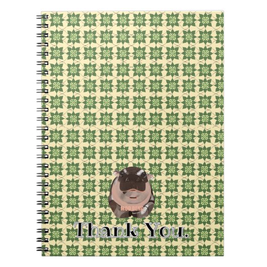 Moodeng Hippo Thailand Stil. Notizblock (Vorderseite)