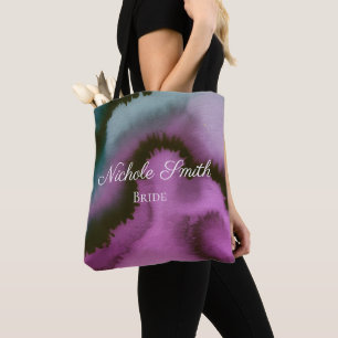 Moodige lila und türkis abstrakte Hochzeitsfeier Tasche