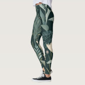 Moodiger Mitternachts-Botanischer-Garten-Blumenmus Leggings (Links)