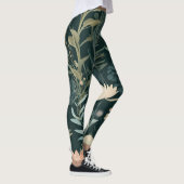 Moodiger Mitternachts-Botanischer-Garten-Blumenmus Leggings (Rechts)