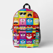 Moods and Emoticons Bedruckter Rucksack (Vorderseite)