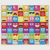 Moods and Emoticons Geschenkpapier (Flach)