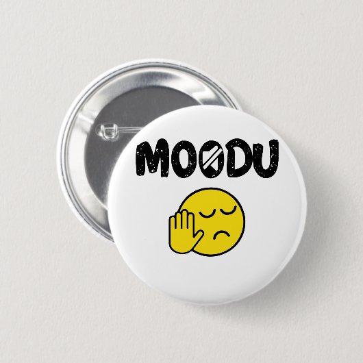 Moodu Tamil Shutup witziger Zitat Button (Vorne & Hinten)