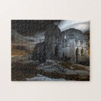 Moody Abandoned Ruins of Gothic Cathedral