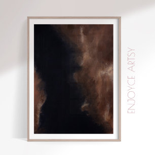 Moody abstrakte Malerei schwarz-braun Wandkunst Poster