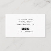 Moody Actress Model Photo Visitenkarte (Rückseite)