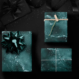 Moody Agate | Aquamarin Green Malachite Rich Jewel Geschenkpapier Set