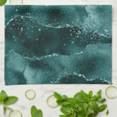 Moody Agate | Aquamarin Green Malachite Rich Jewel Geschirrtuch (Gefaltet)