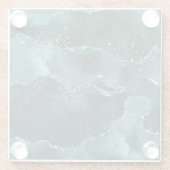 Moody Agate | Aquamarin Green Malachite Rich Jewel Glasuntersetzer (Rückseite)