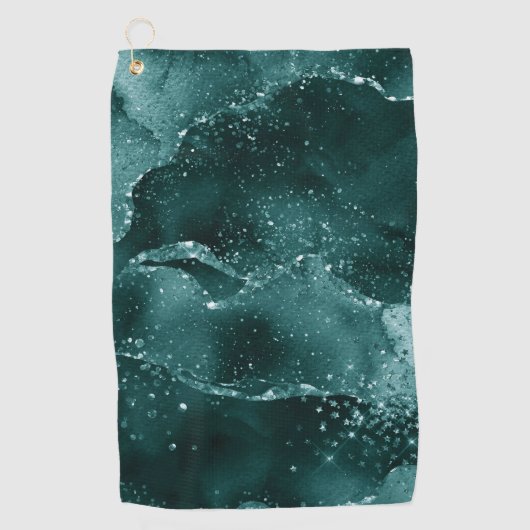 Moody Agate | Aquamarin Green Malachite Rich Jewel Golfhandtuch (Vorderseite)