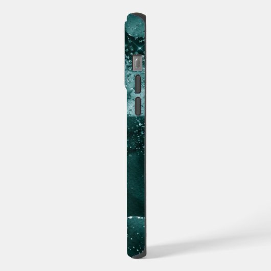 Moody Agate | Aquamarin Green Malachite Rich Jewel iPhone Hülle (Linke Seite)