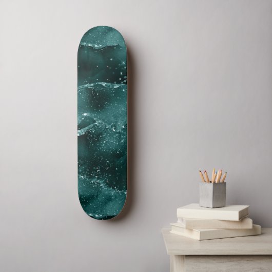 Moody Agate | Aquamarin Green Malachite Rich Jewel Skateboard (Wandkunst)