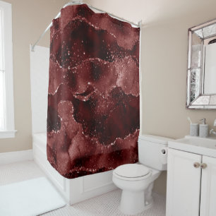 Moody Agate Henna Blood Red Garnet Jewel Tone Duschvorhang