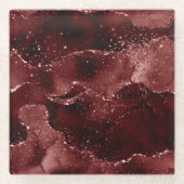 Moody Agate | Henna Blood Red Garnet Jewel Tone Glasuntersetzer (Vorderseite)