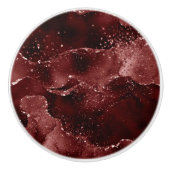 Moody Agate | Henna Blood Red Garnet Jewel Tone Keramikknauf (Vorderseite)