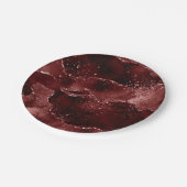 Moody Agate | Henna Blood Red Garnet Jewel Tone Pappteller (Schrägansicht)