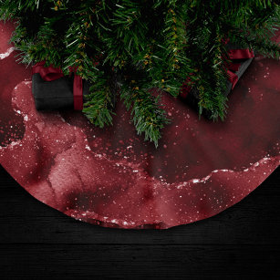 Moody Agate   Henna Blood Red Garnet Jewel Tone Polyester Weihnachtsbaumdecke