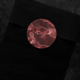 Moody Agate | Henna Blood Red Garnet Jewel Tone Runder Aufkleber