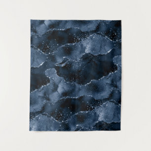 Moody Agate Hintergrund des blauen Fotos von Nav Wandteppich