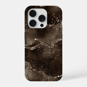 Moody Agate Kaffee Braun Golden Bronze Taupe iPhone 15 Pro Hülle