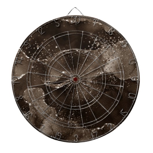 Moody Agate | Kaffee Brown Golden Bronze Taupe Dartscheibe (vorne)