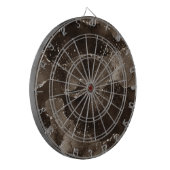 Moody Agate | Kaffee Brown Golden Bronze Taupe Dartscheibe (Vorderseite Links)