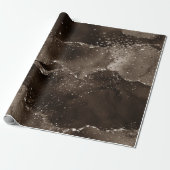 Moody Agate | Kaffee Brown Golden Bronze Taupe Geschenkpapier (Ungerollt)