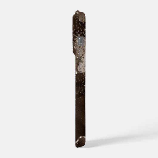 Moody Agate | Kaffee Brown Golden Bronze Taupe iPhone Hülle (Linke Seite)