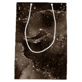 Moody Agate | Kaffee Brown Golden Bronze Taupe Mittlere Geschenktüte (Rückseite)